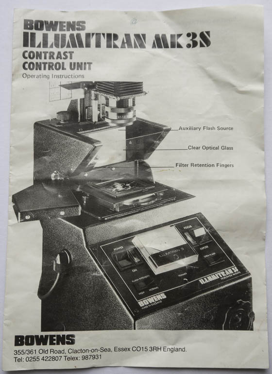 Bowens Illumitran 3s Contrast Control Unit Instruction manual