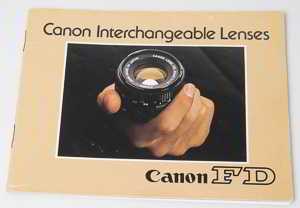 Canon Interchangeable Lenses FD Instruction manual