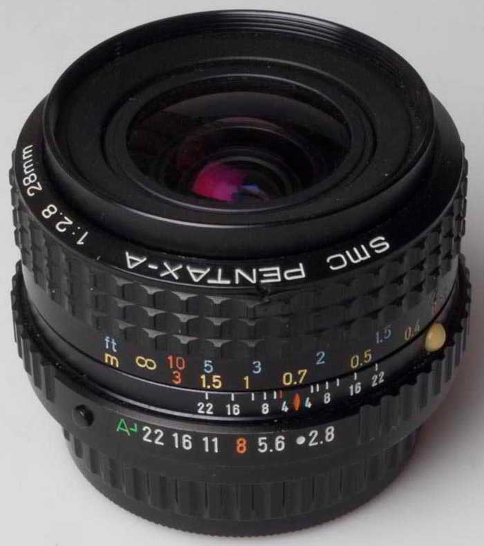 Pentax -A SMC 28mm f/2.8 35mm interchangeable lens