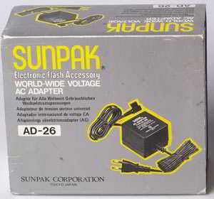 Sunpak AD-26 AC- Adapter  Flash accessory