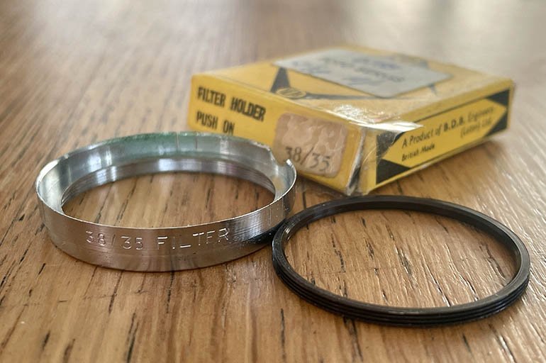 Second hand BDB 38mm 35mm push on filter holder