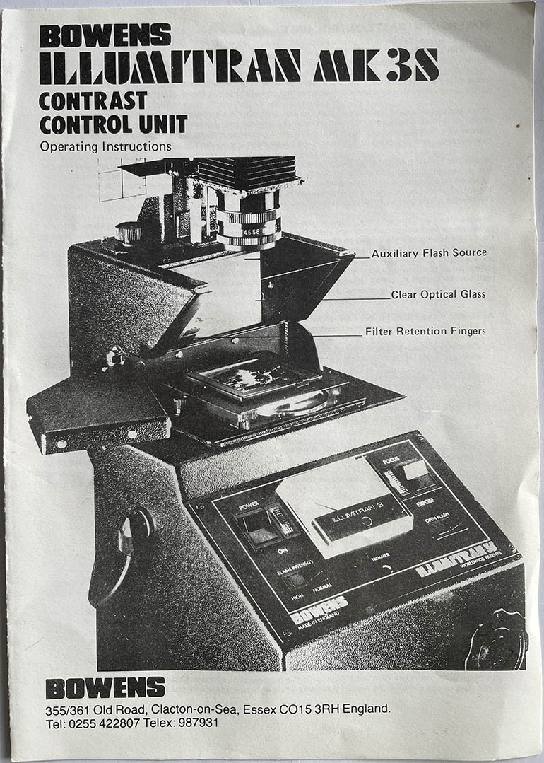 Bowens Illumitran 3S Contrast Control Unit Instruction manual