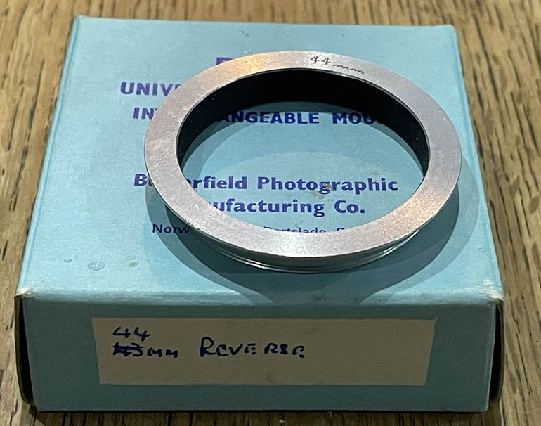 Second hand BPM 44mm lens reverse adaptor