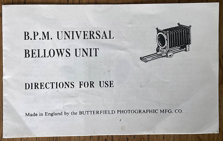 BPM Universal Bellows Unit Instruction manual