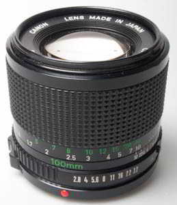 Canon 100mm f/2.8 FD  35mm interchangeable lens