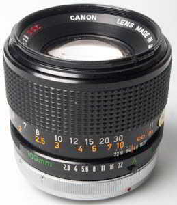 Canon 100mm f/2.8 SSC FD BL 35mm interchangeable lens