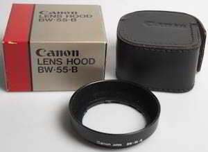 Canon BW-55B, boxed Lens hood