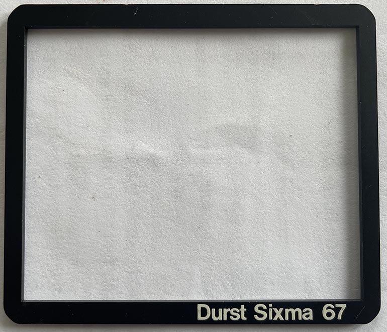 Durst Sixma 67 film format mask Darkroom