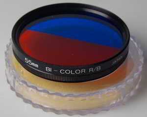 Hoya 55mm Bi Color Red Blue Filter
