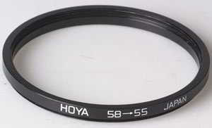 Hoya 58-55mm Stepping ring