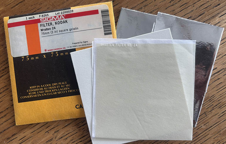 Kodak Wratten 2A gelatin filter 75mm square  Filter