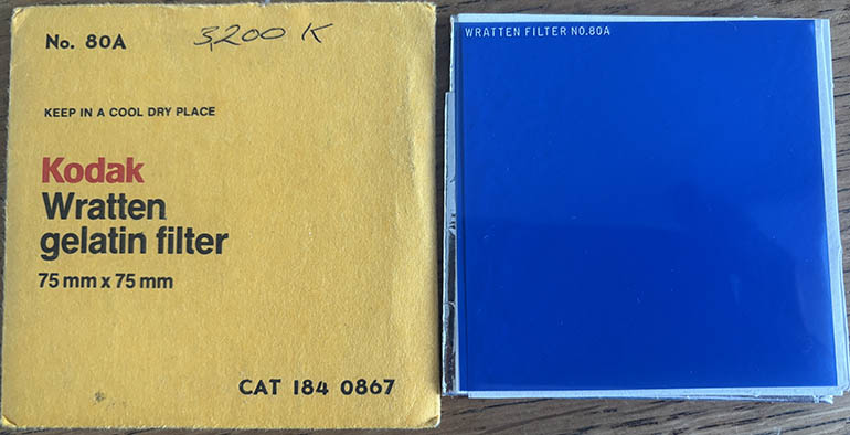 Kodak Wratten 80A  gelatin filter 75mm square  Filter