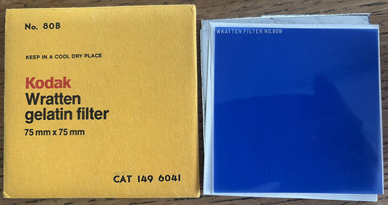 Kodak Wratten 80B gelatin filter 75mm square  Filter