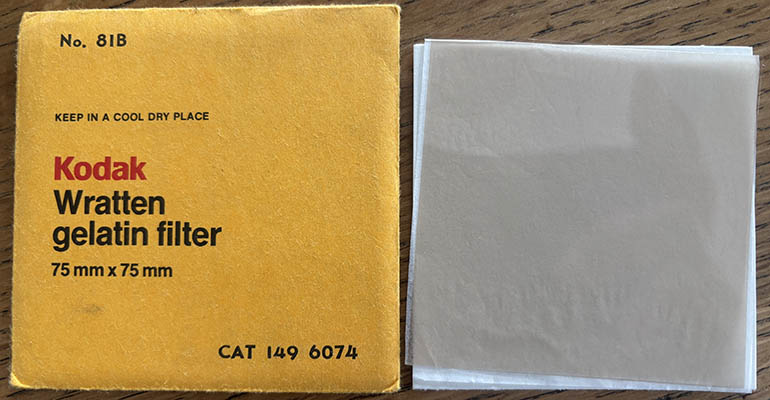Kodak Wratten 81B gelatin filter 75mm square  Filter