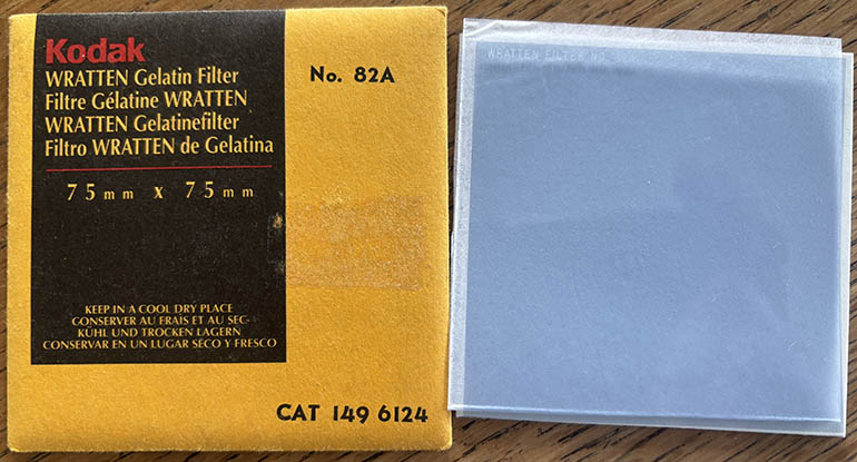 Kodak Wratten 82A gelatin filter 75mm square  Filter