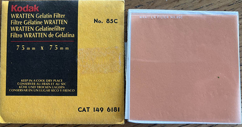 Kodak Wratten 85C gelatin filter 75mm square  Filter