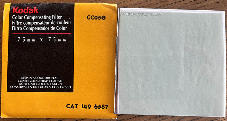 Kodak Wratten CC05G Green gelatin filter 75mm square  Filter