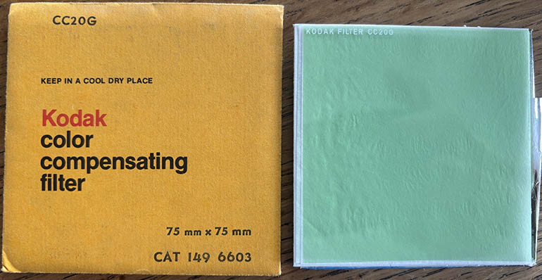 Kodak Wratten CC20G Green gelatin filter 75mm square  Filter
