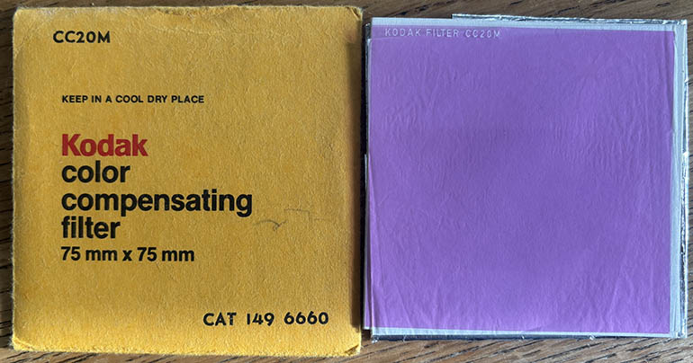 Kodak Wratten CC20M Magenta  gelatin filter 75mm square  Filter