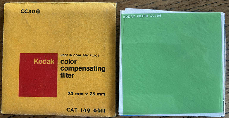 Kodak Wratten CC30G Green gelatin filter 75mm square  Filter