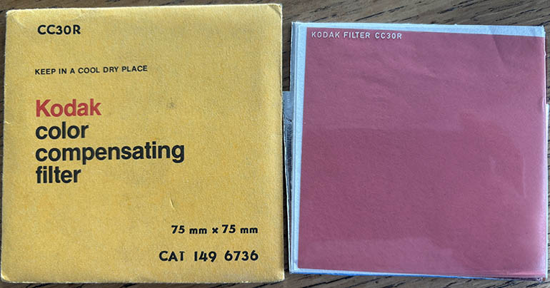 Kodak Wratten CC30R red gelatin filter 75mm square  Filter