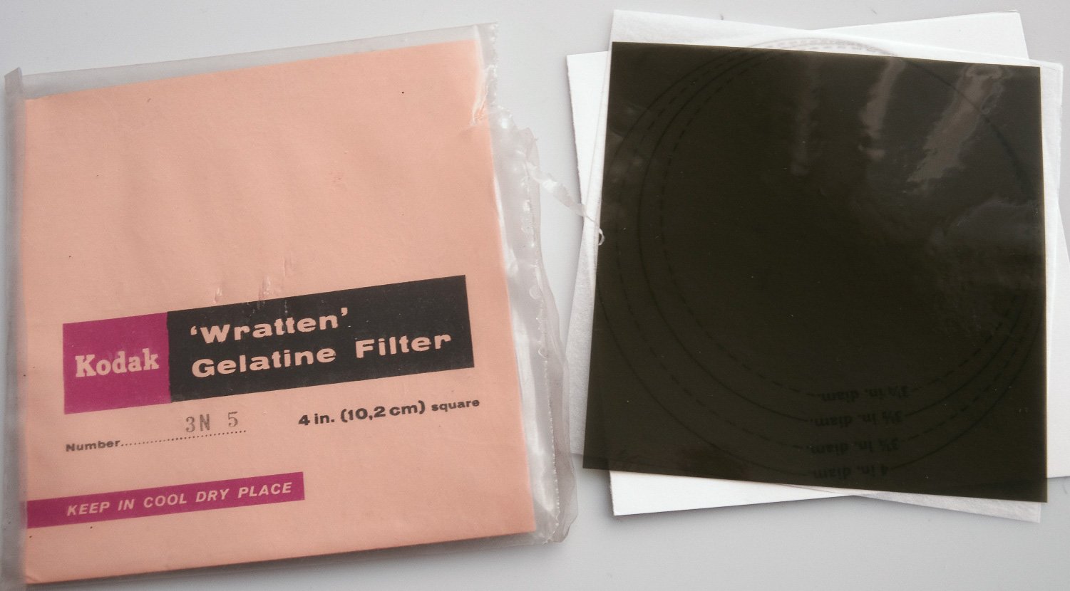 Second hand Kodak Wratten 3N 5 gelatin filter 4in (100mm) square