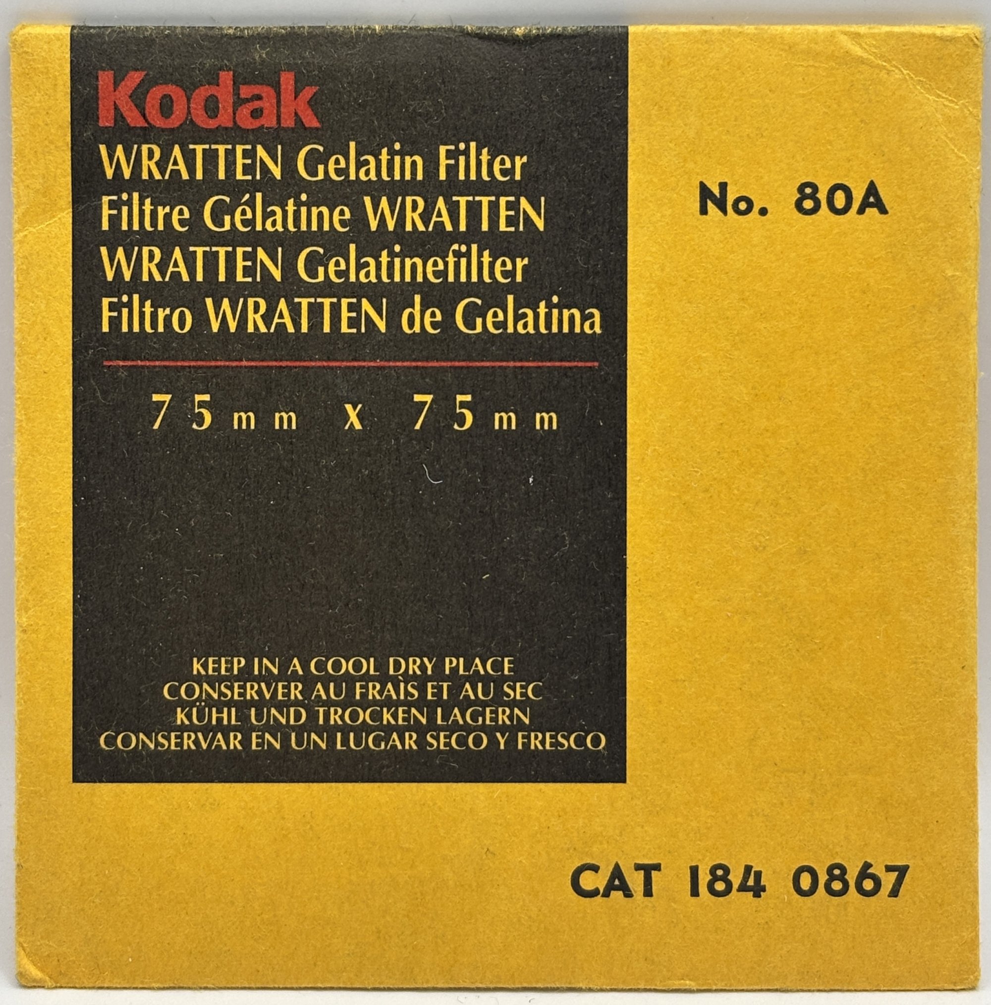 Wratten 80A gelatin filter 75mm square