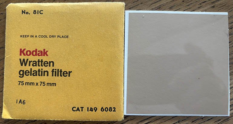 Used Kodak Wratten 81C gelatin filter 75mm square