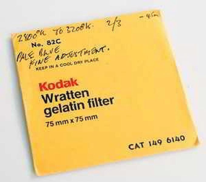Pre-owned Kodak Wratten 82C  gelatin filter 75mm square