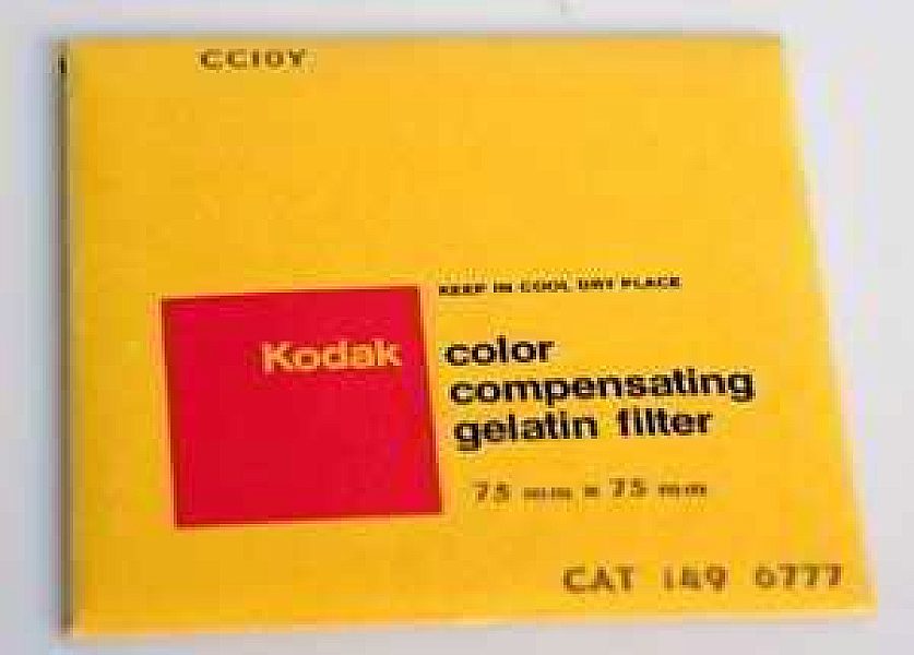 Second hand Kodak Wratten CC10Y Yellow  gelatin filter 75mm square