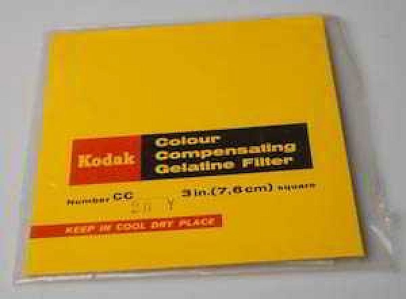 Used Kodak Wratten CC20Y Yellow  gelatin filter 75mm square