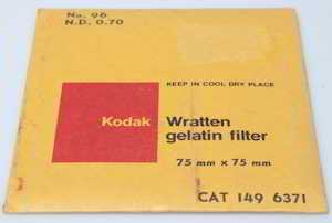 Kodak Wratten 96 ND 0.70 gelatin filter 75mm square  Filter