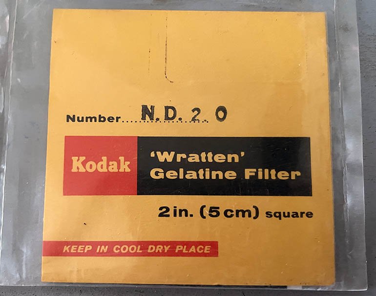 Used Kodak Wratten ND 2.0 gelatin filter 50mm square