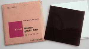 Kodak Wratten 85N6 gelatin filter 75mm square  Filter