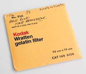 Kodak Wratten 82A  gelatin filter 75mm square  Filter