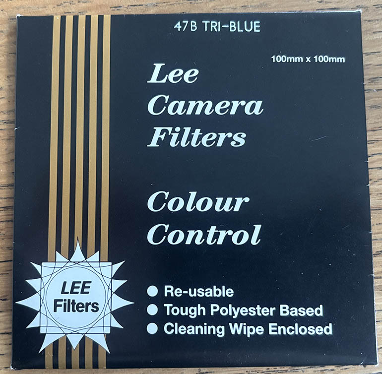 Lee 100mm square 47b Tri-Blue Polyester Filter
