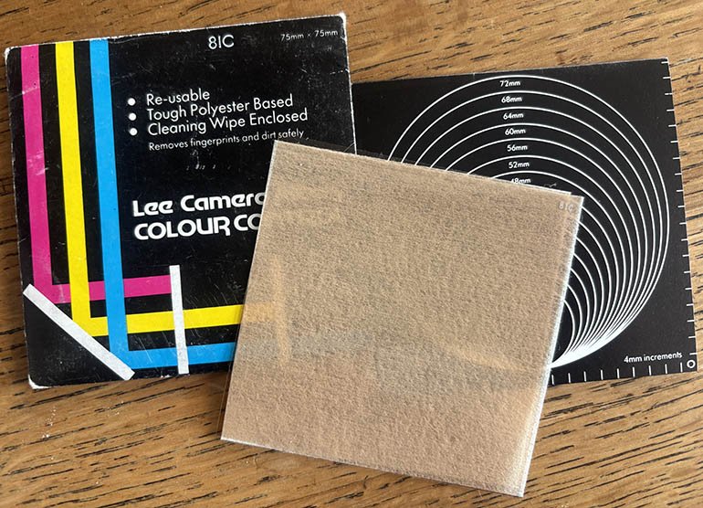 Used Lee Wratten 81C  gelatin filter 75mm square