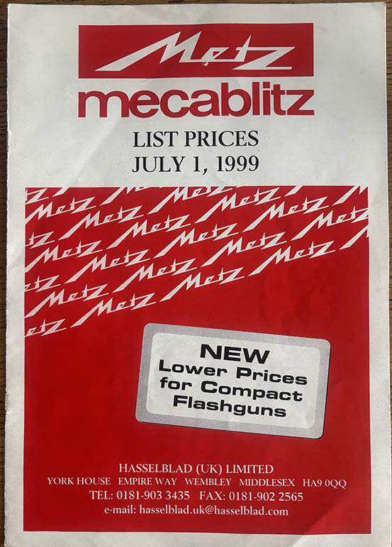 Metz Mecablitz July 1999 Leaflets & Brochures