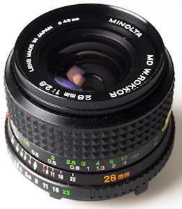 Second hand Minolta 28mm f/2.8 wide-angle