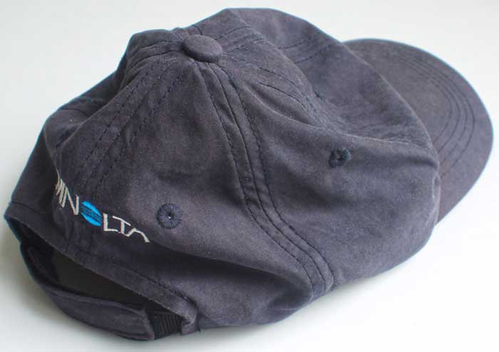 Minolta blue baseball cap Photography Clothing