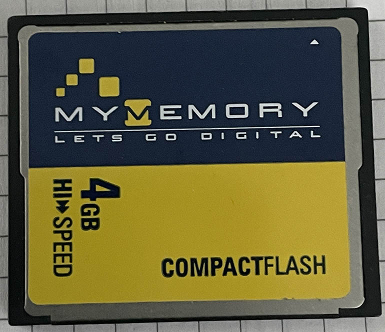 My Memory 4GB CompactFlash  Memory card