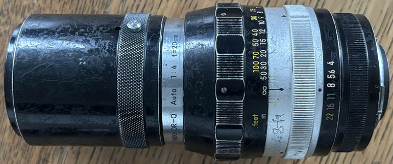 Nikon Nikkor 20cm f/4 F 35mm interchangeable lens