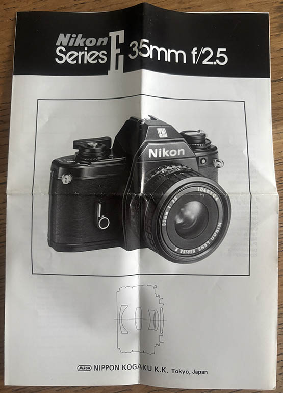 Nikon Series E 35mm f/2.5 Instruction manual