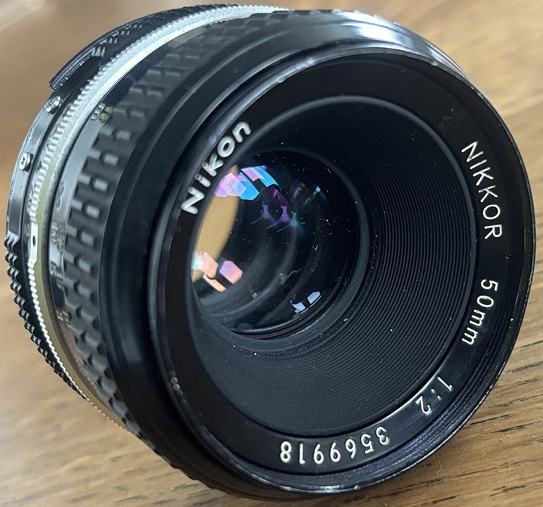 Nikon 50mm f/2 AI 35mm interchangeable lens