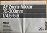 Nikon AF Zoom Nikkor 75-300mm f/4.5-5.6 (Instruction manual) £3.00
