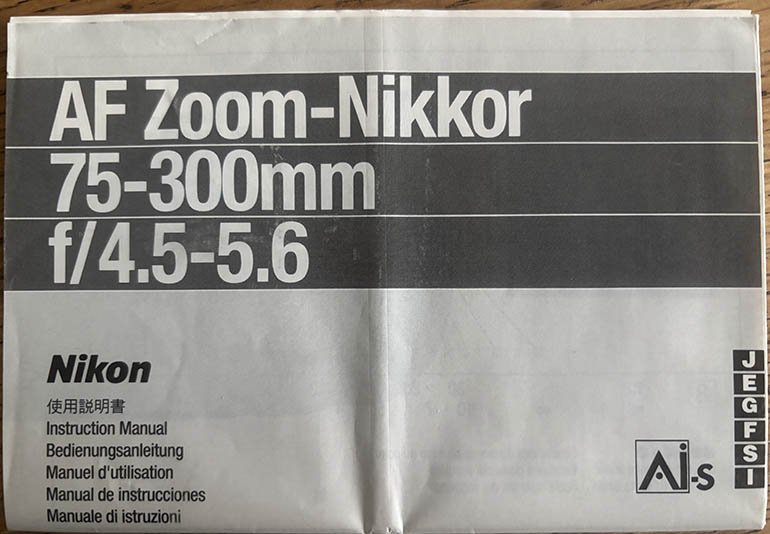Second hand Nikon AF Zoom Nikkor 75-300mm f/4.5-5.6