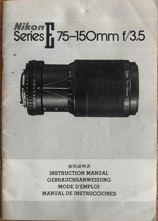 Nikon Series E 75-150mm f/3.5 Instruction manual