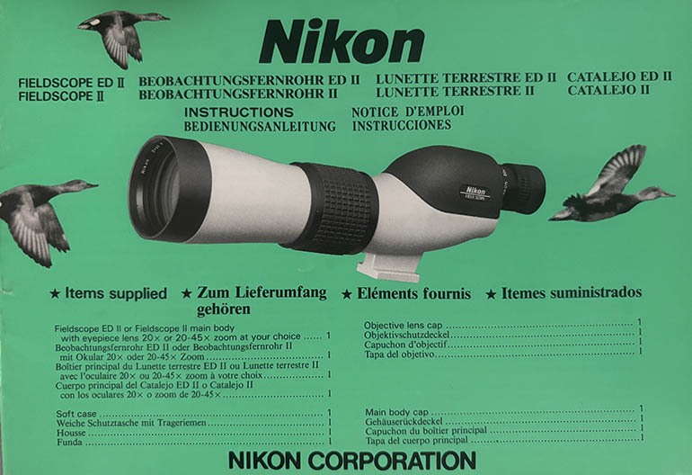 Nikon Fieldscope ED II  Instruction manual