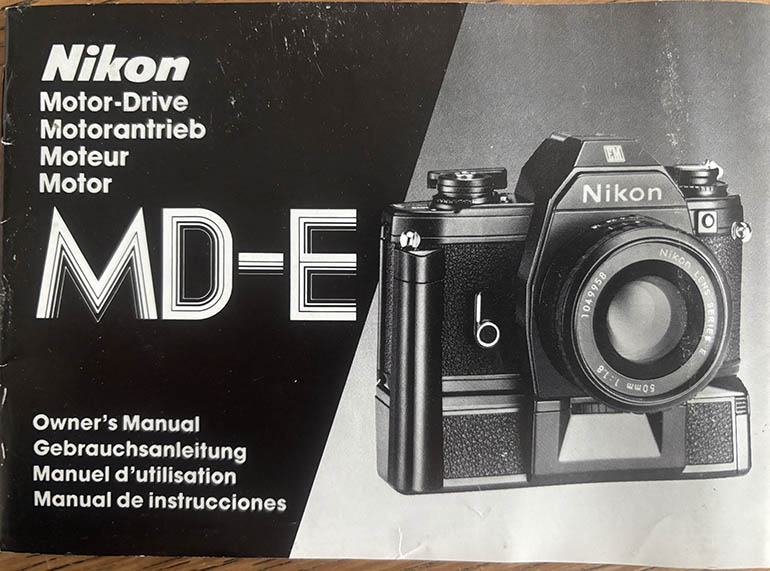 Nikon MD-E Motor drive Instruction manual