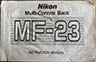 Nikon MF-23 Multi-Control Back (Instruction manual) £6.00